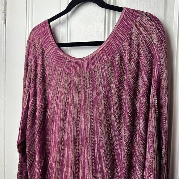 Cache Sweater Womens Medium Maroon Sheer Knit Pullover Y2K Early 2000s - Picture 2 of 8